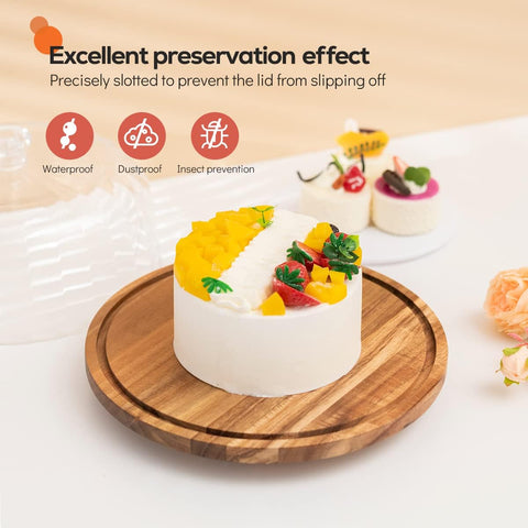 Cutesun shatterproof acrylic dome protects treats while staying clear.