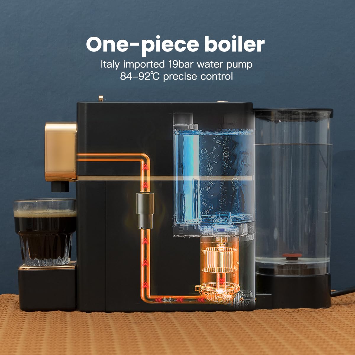 Cutesun Mini Espresso Machine compact design fits small spaces.