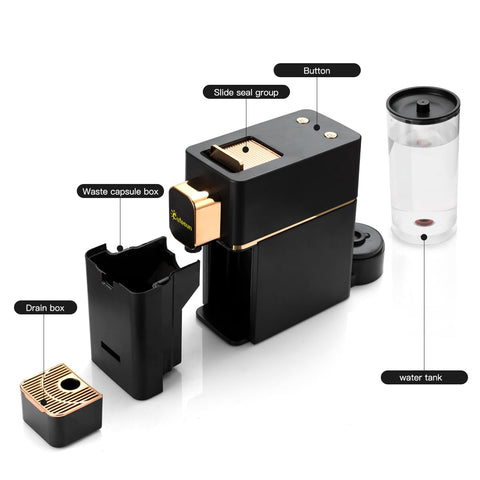 Cutesun Mini Espresso Machine two programmable buttons for espresso and lungo.