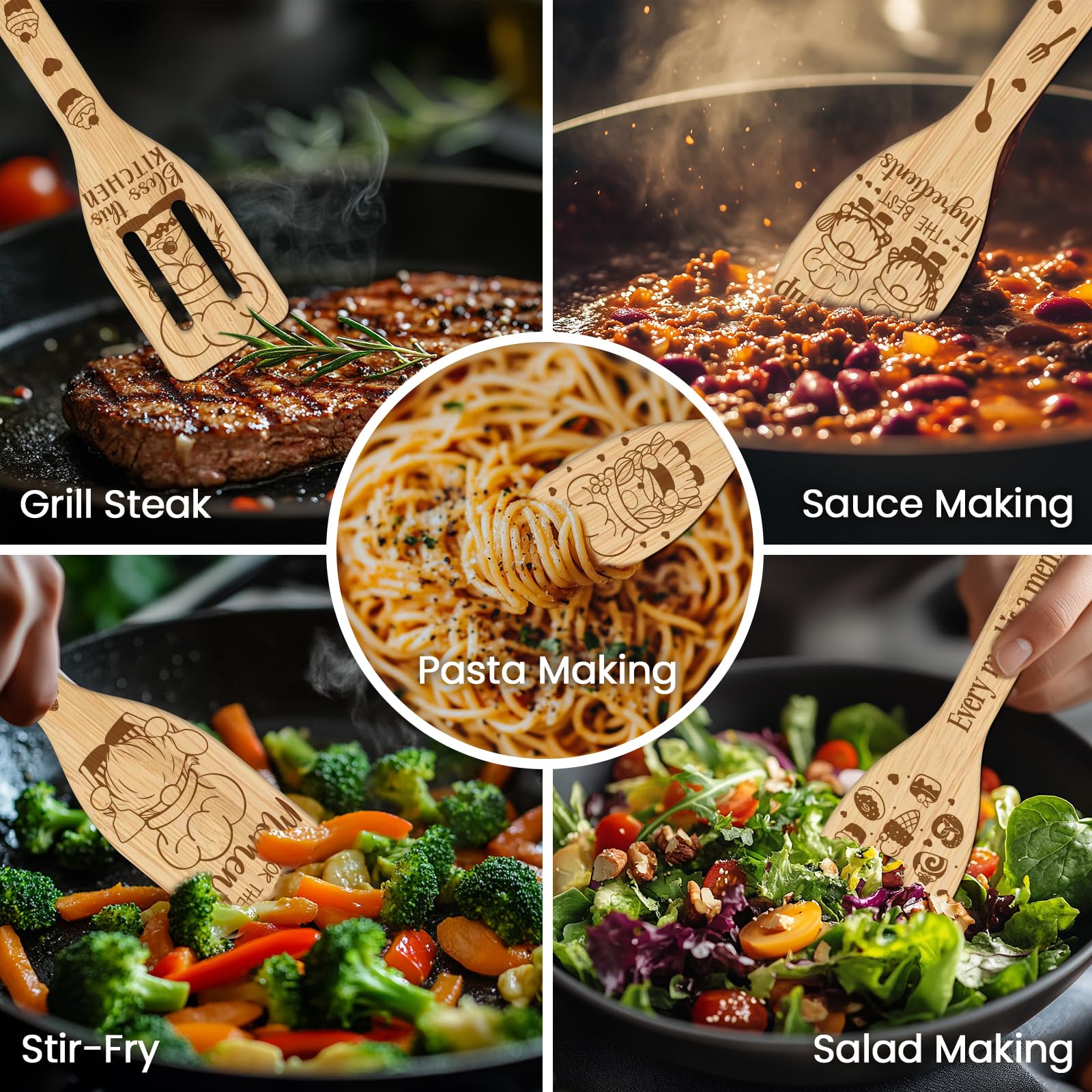 CUTHOLLOW non-toxic bamboo material ensures safer cooking.