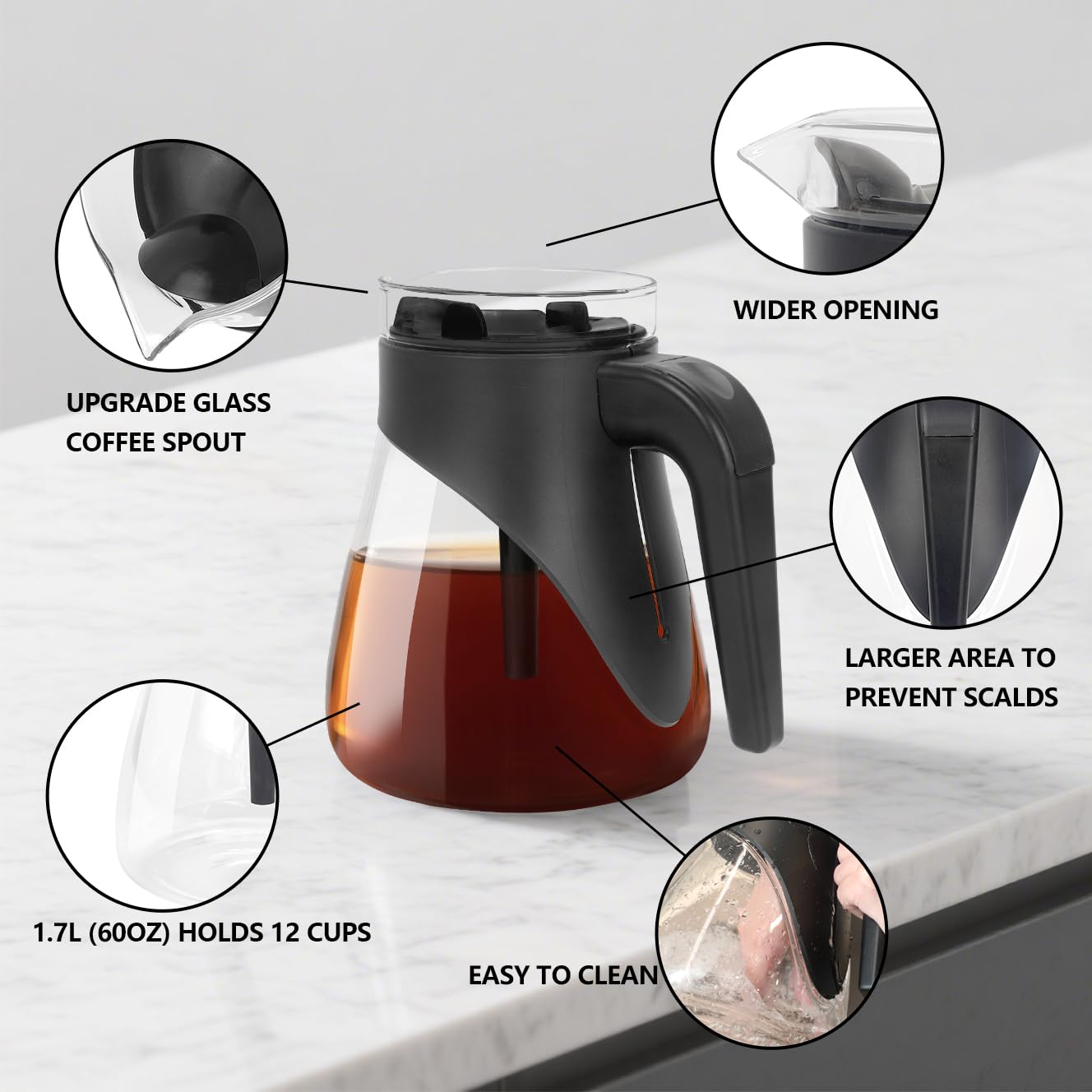 CutieClub premium borosilicate glass construction resists heat and breaks.