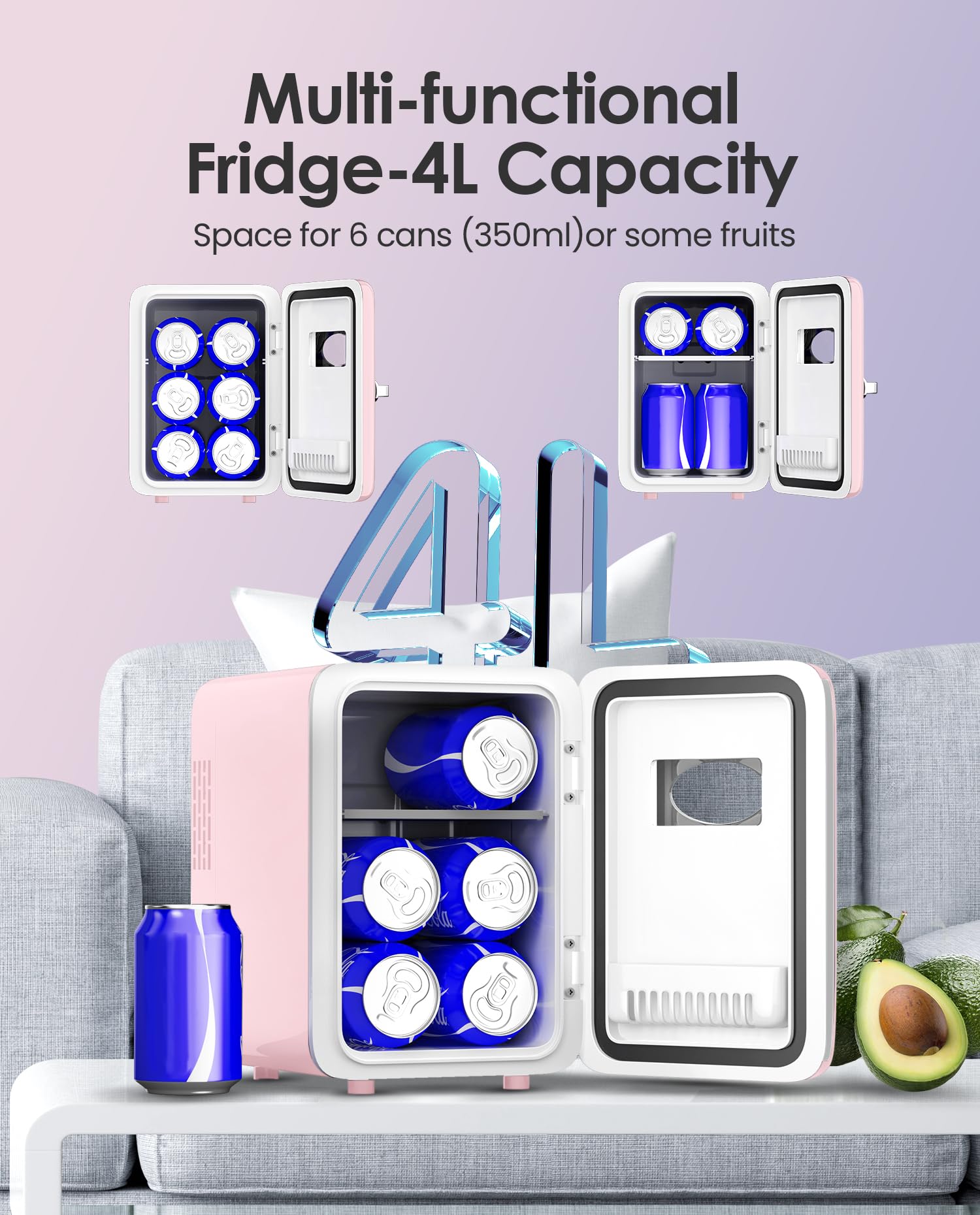 CUTIEWORLD skincare fridge cools to 35.6°F for preserved textures.