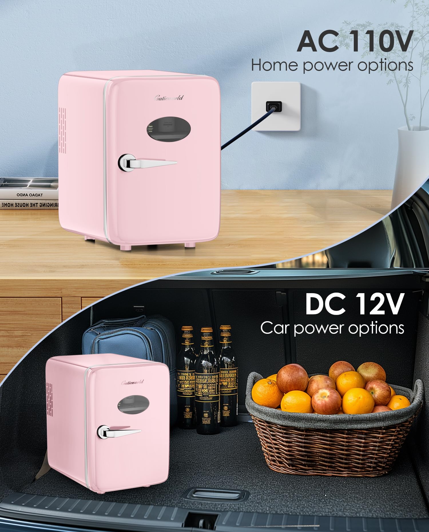CUTIEWORLD fridge warms to 149°F for warm towels and prep.