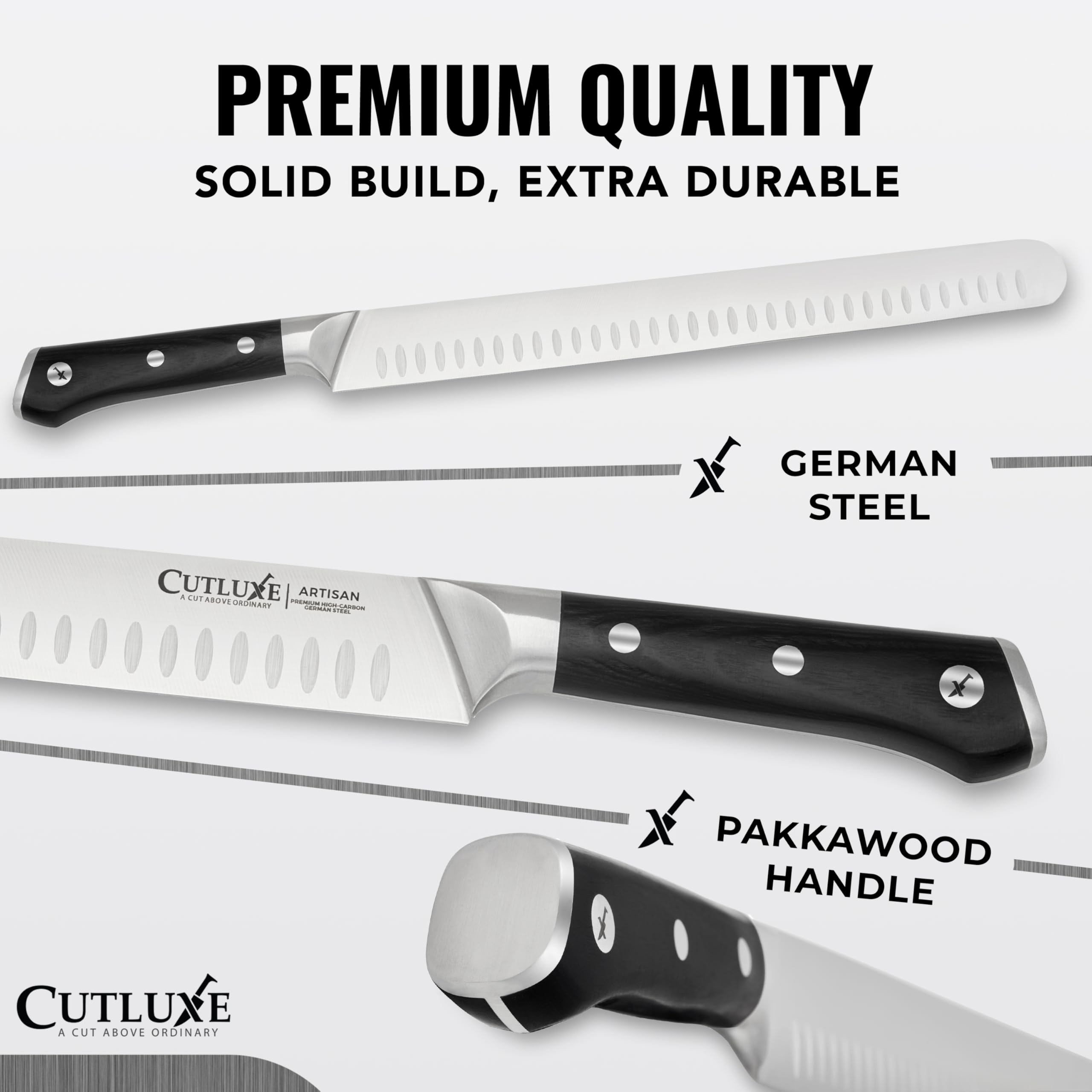 Cutluxe 10-inch honing rod maintains razor-sharp edges for quick touch-ups