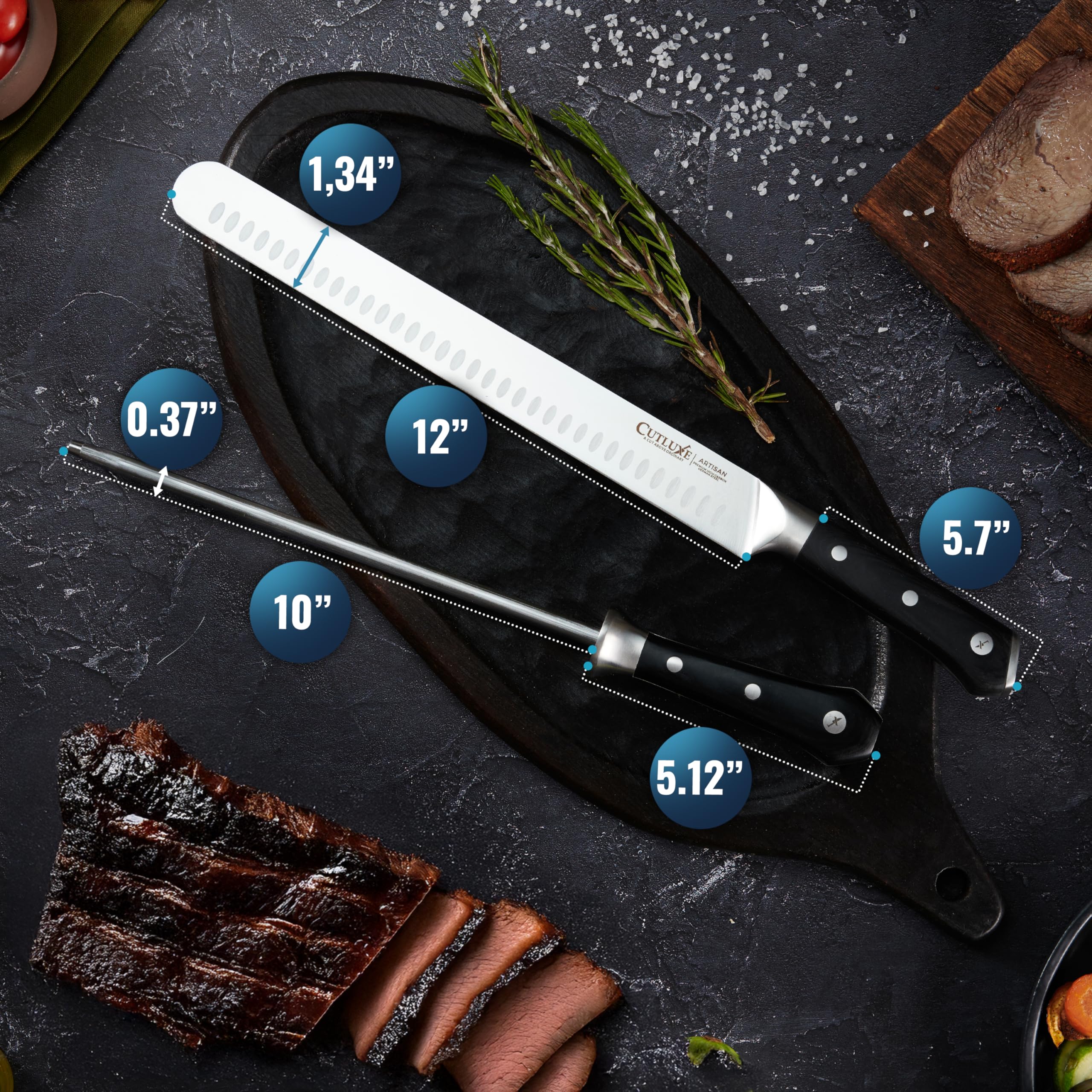 Cutluxe brisket slicing set ready for gifting to grill lovers
