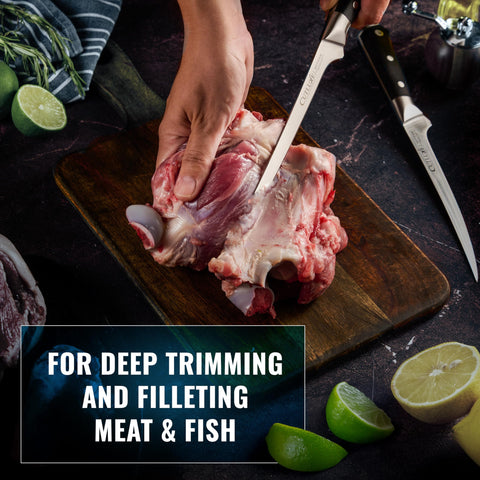 Cutluxe fillet knife full tang design for durability and balance