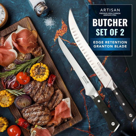 Cutluxe full-tang ergonomic handle for comfortable, controlled slicing