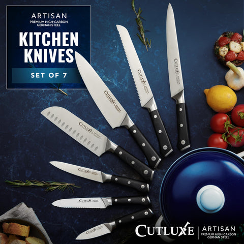 Cutluxe full-tang ergonomic handle for steady control