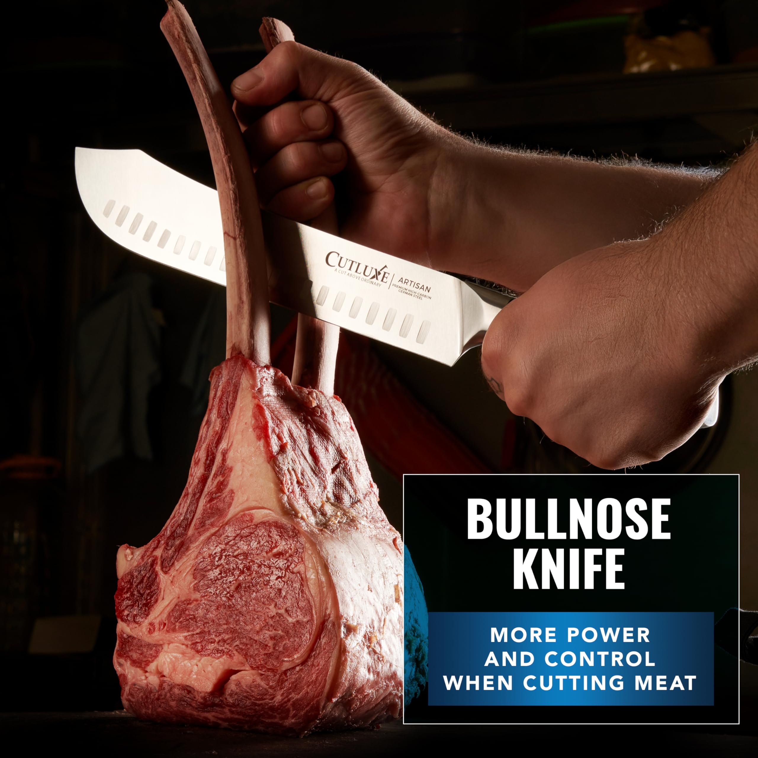 Cutluxe German steel construction emphasizes durability and longevity.