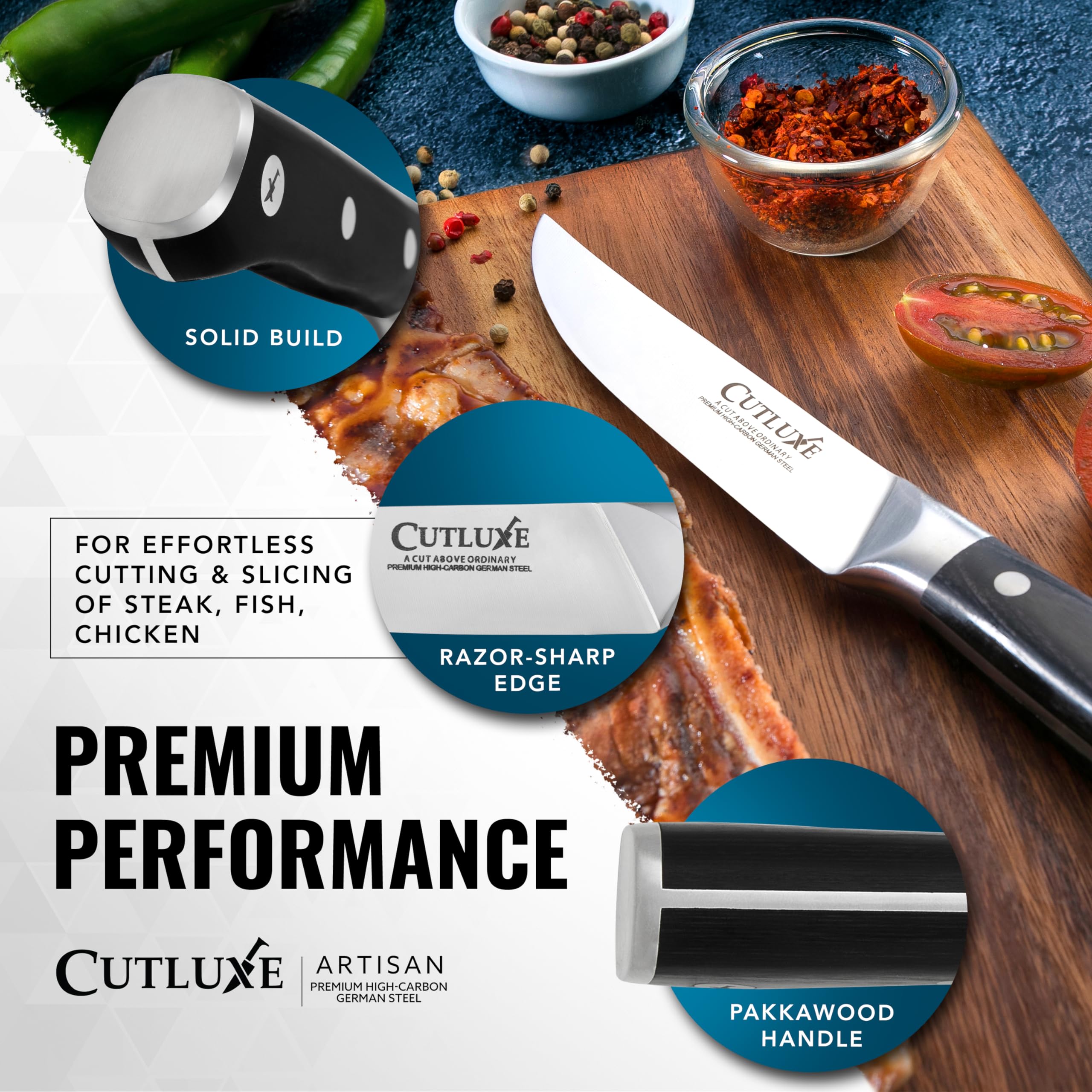 Cutluxe lifetime warranty badge conveys long-term assurance