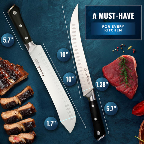 Cutluxe meat cutting set on display for professional kitchens.