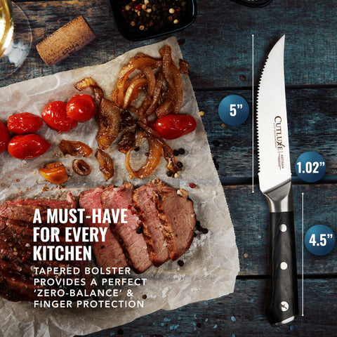 Cutluxe sanitized laminate wood build for a clean, sanitary kitchen tool.