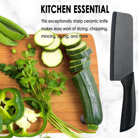 Cutqiz wide Nakiri blade ideal for herbs, vegetables, and boneless meats.