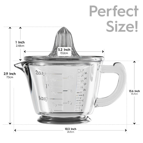 CuttleLab easy pour spout reduces spills during juice transfer.