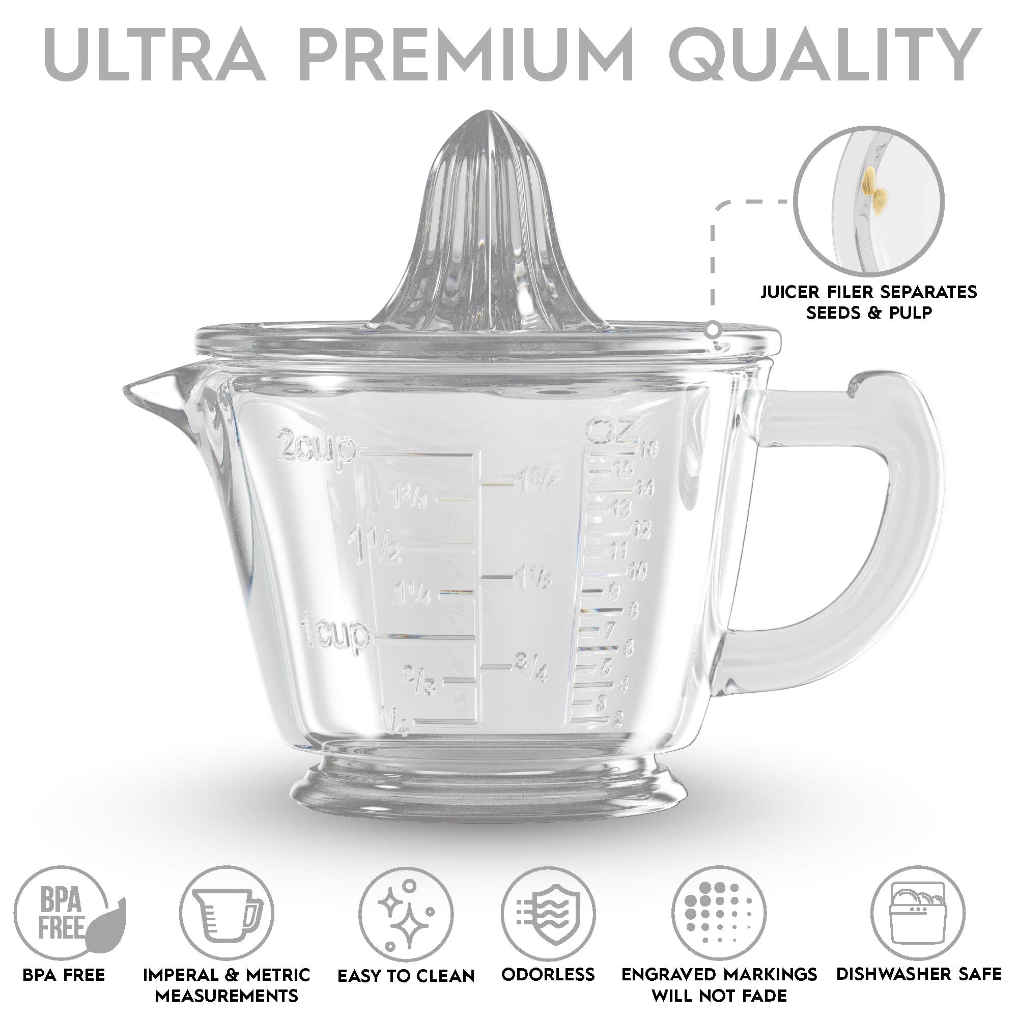 CuttleLab lemon and lime juicer reamer for easy citrus squeezing.