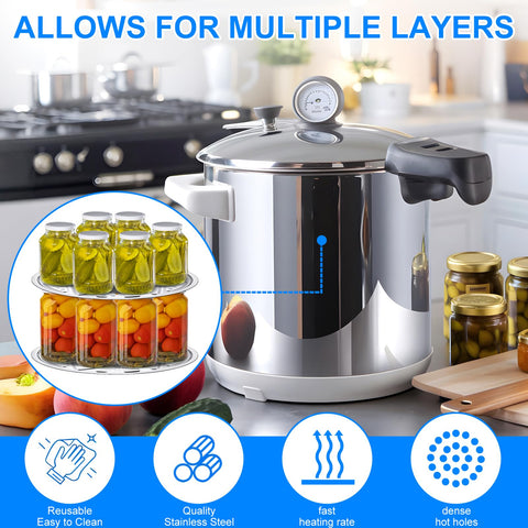 cuxeedi dual-layer canning rack highlighting multi-layer capacity.