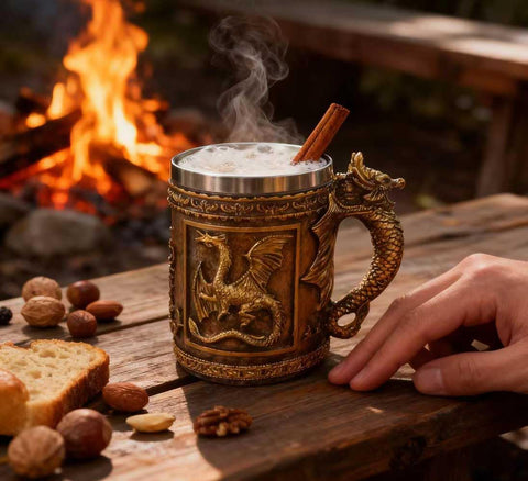 Gift-ready packaging highlights CUZOKOLA medieval dragon mug