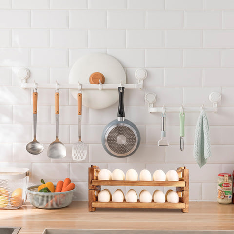CVHOMEDECO kitchen counter decor adds rustic warmth to the space