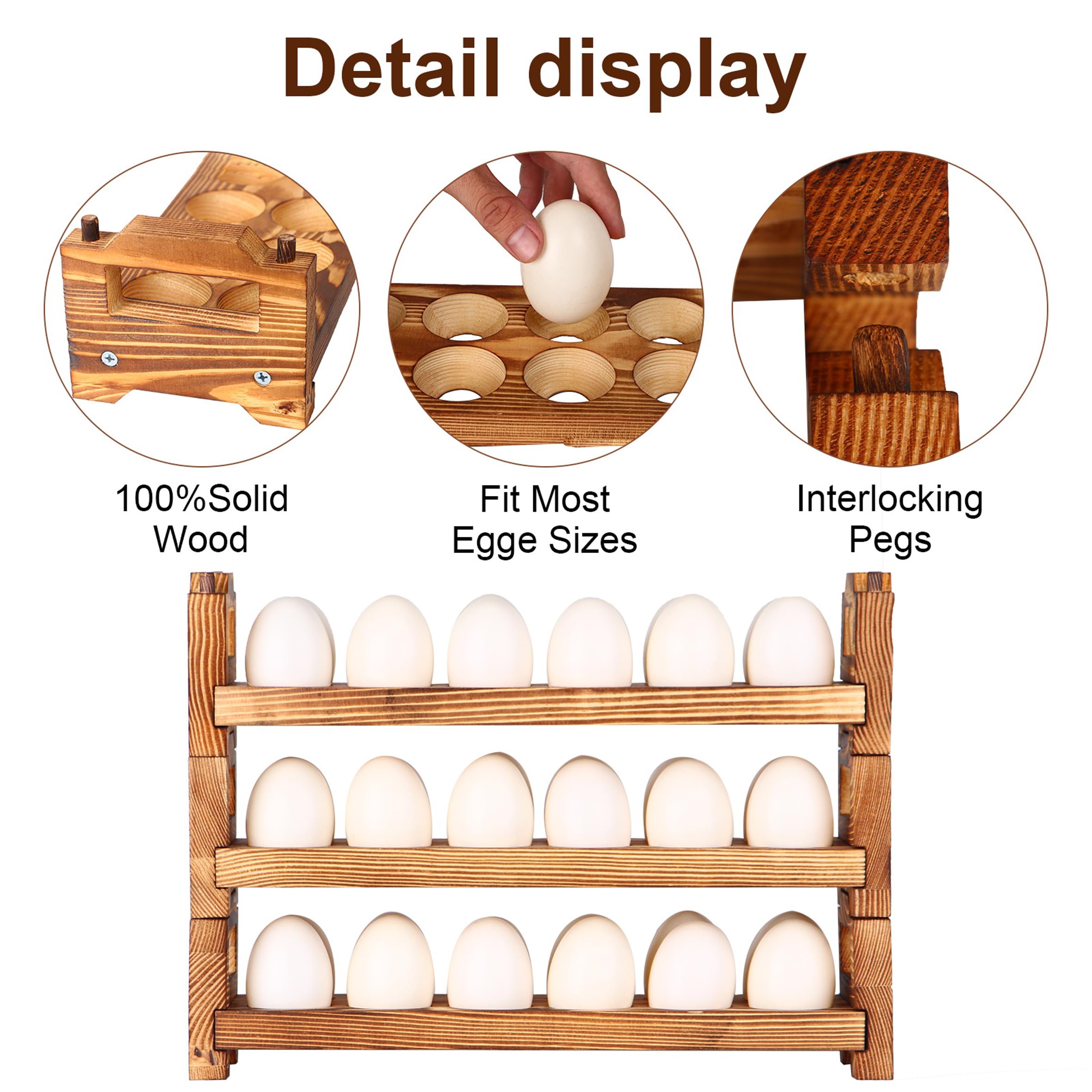 CVHOMEDECO stackable egg holders assembly demonstrates space saving kitchen organization.