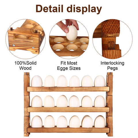 CVHOMEDECO stackable egg holders assembly demonstrates space saving kitchen organization.
