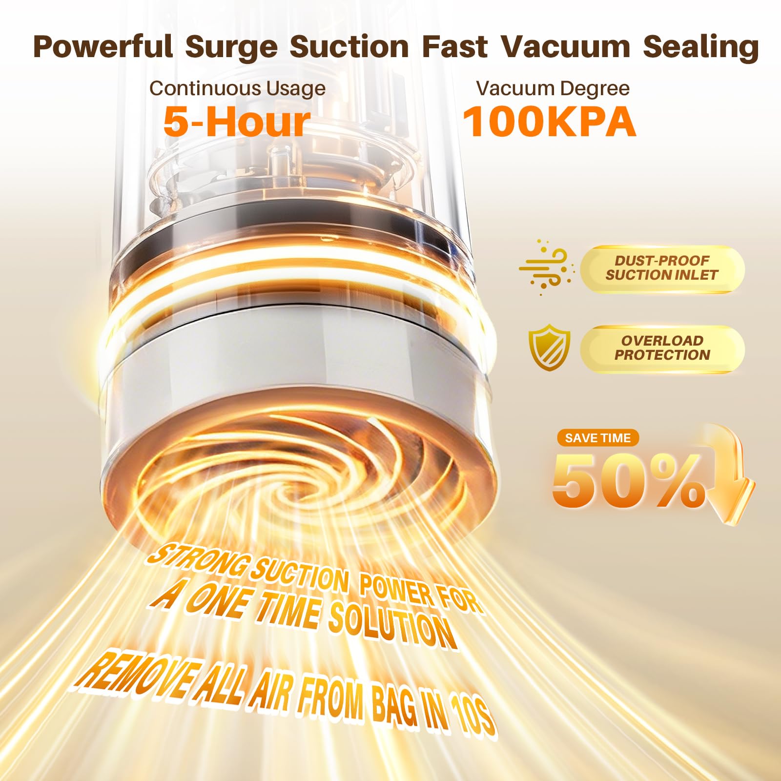 Cvqza one-touch sealing showing quick, simple operation.