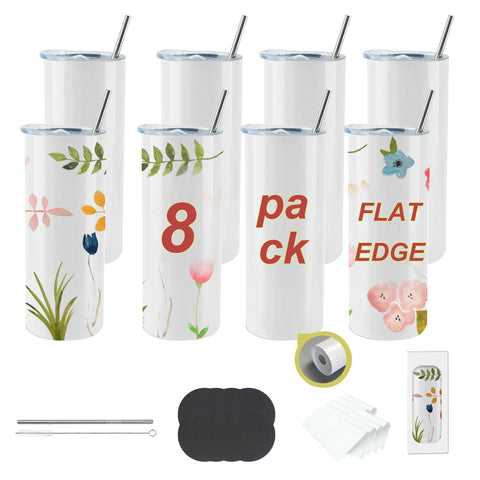 CWRIEB flat-edge 20oz sublimation tumbler ready for full-pattern designs