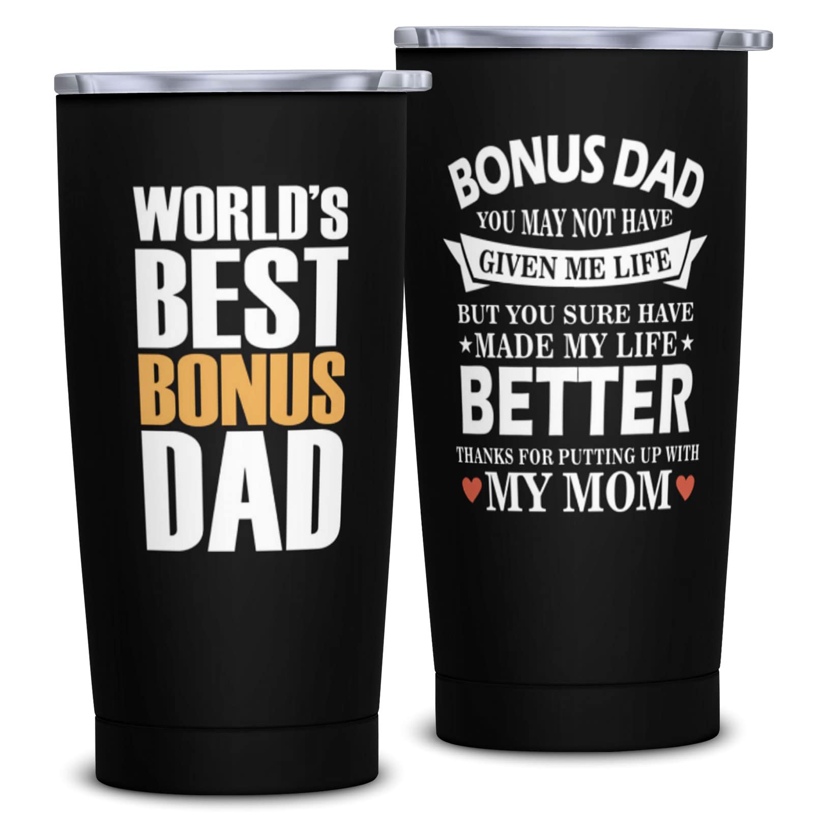 Cwutoba bonus dad gift tumbler front view for on-the-go coffee