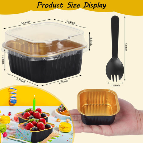 CXIIPOL black gold mini pans with lids for elegant wedding presentation