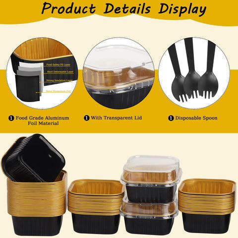 CXIIPOL oven-safe mini square pans for convenient baking and serving
