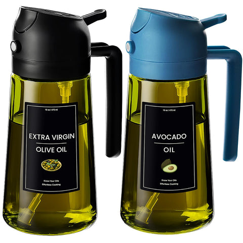 CXINYI olive oil dispenser bottle with spray for even coating.