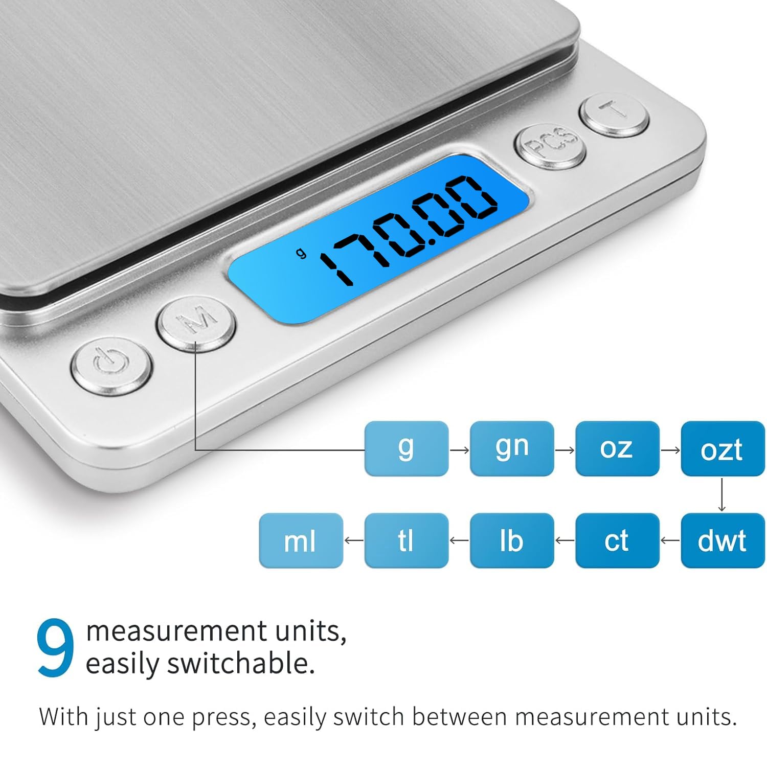 CXUNFHCL digital scale backlit display makes reading measurements easy day or night