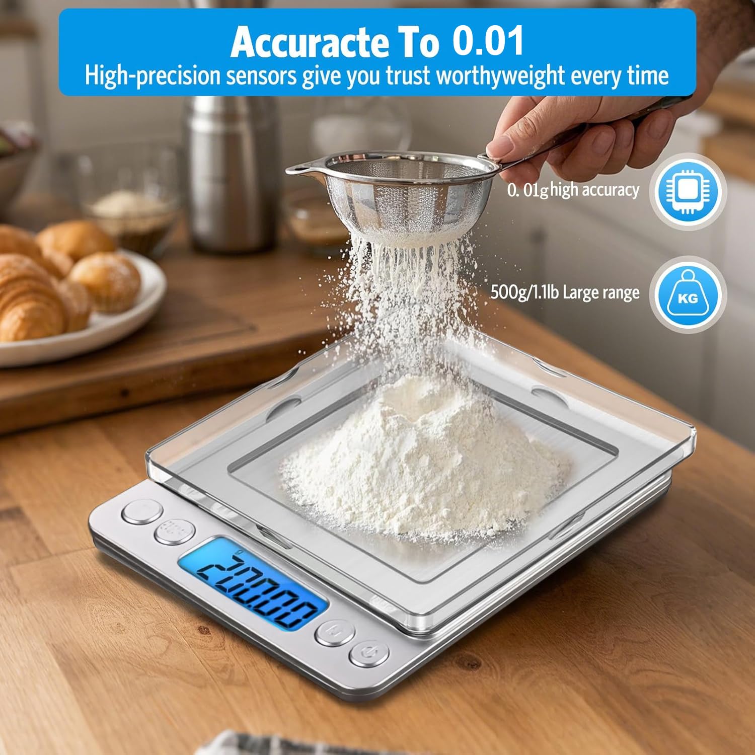 CXUNFHCL scale with dual trays supports powders and small items efficiently