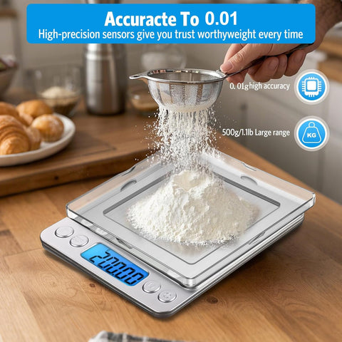 CXUNFHCL scale with dual trays supports powders and small items efficiently