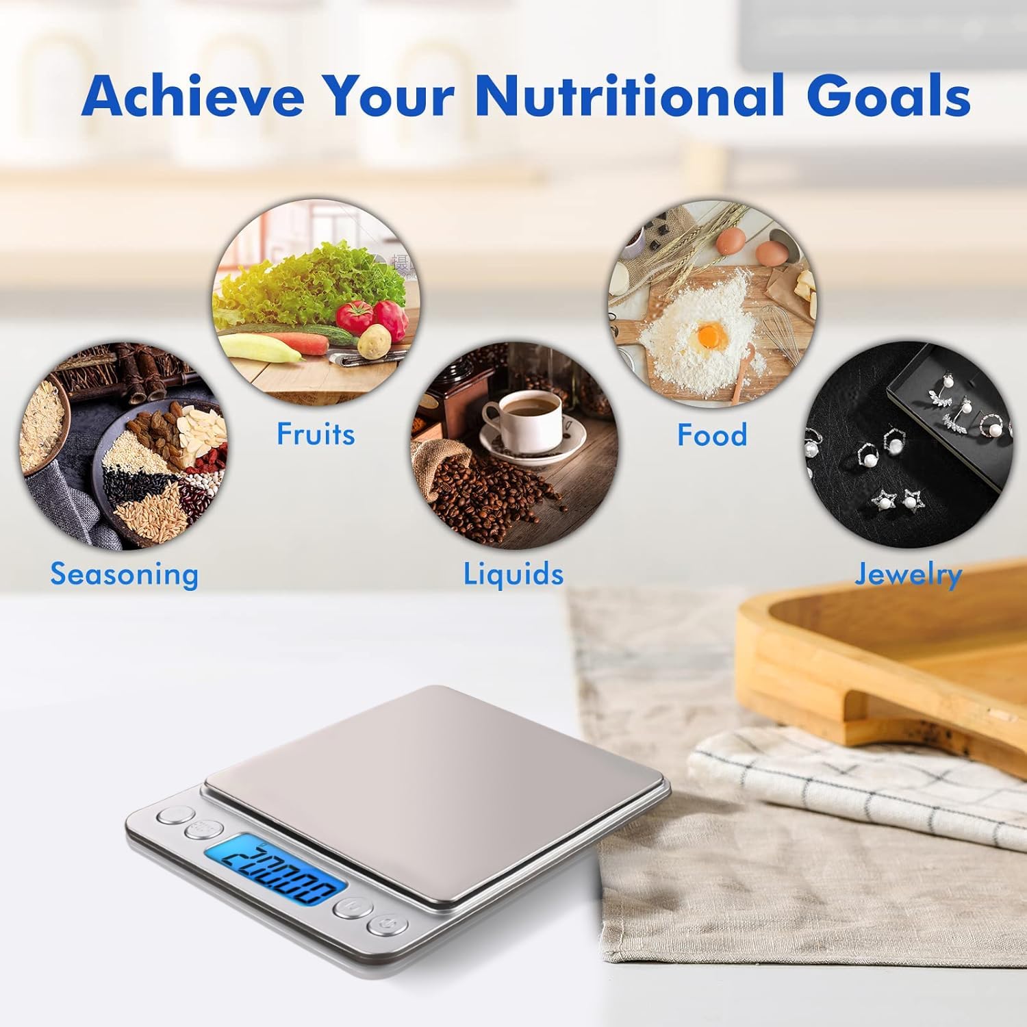 CXUNFHCL kitchen scale tare function enables accurate container weighing