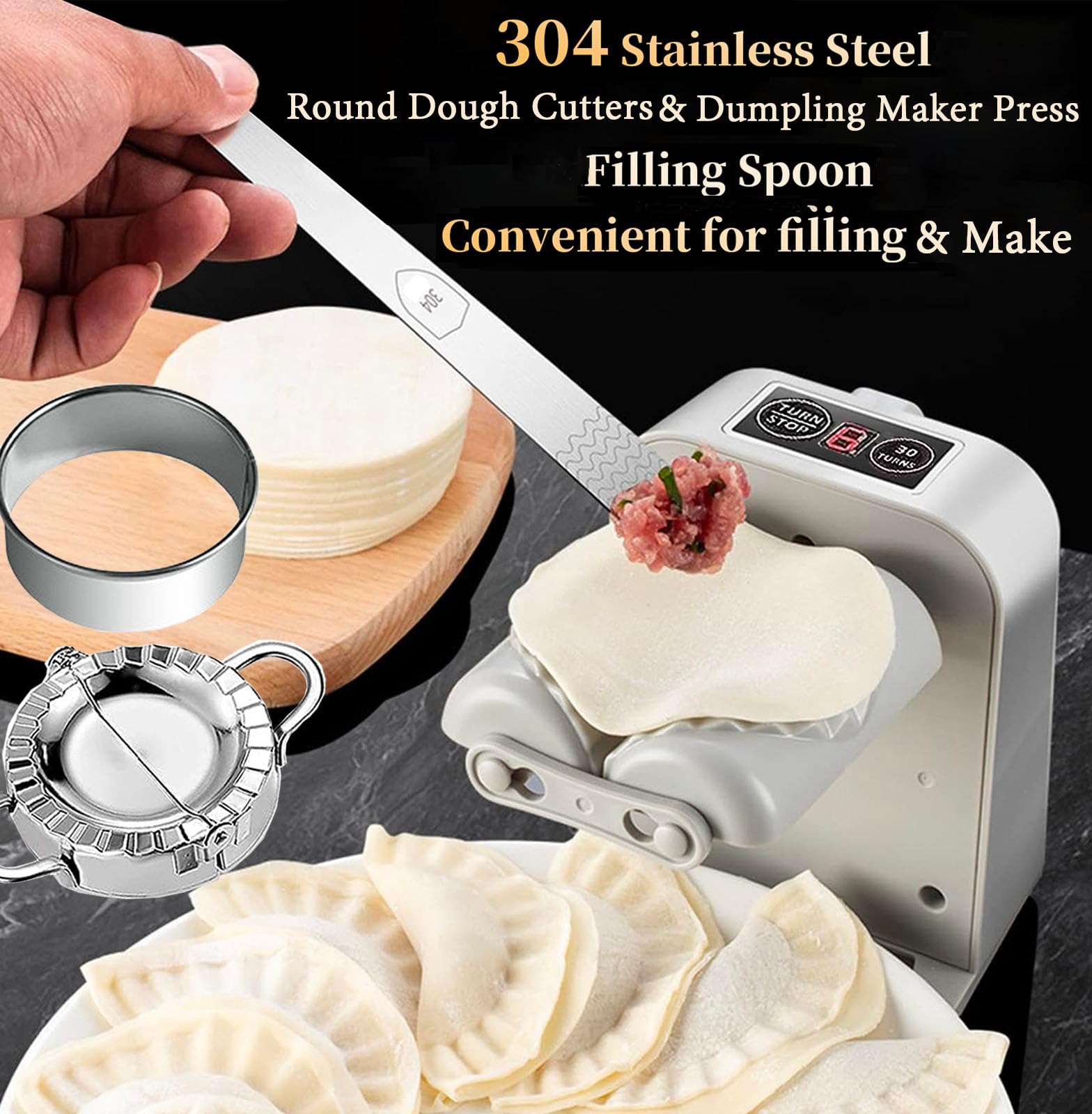 Cyandream Dough Cutters 3pcs displaying precise rounds for perfect wrappers.