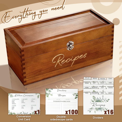 CYAOOI recipe box interior layout with organized compartments and dividers.