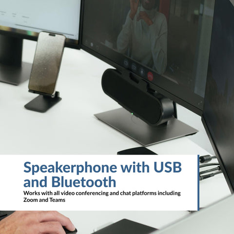 Cyber Acoustics CA-2890PRO Bluetooth connectivity to smartphones and tablets.