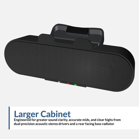 Cyber Acoustics CA-2890PRO compact desk setup with integrated speakerphone.