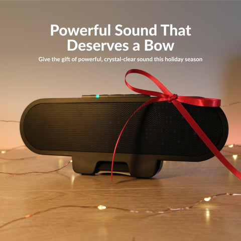 Cyber Acoustics CA-2890PRO mounted on monitor for space-saving setup.