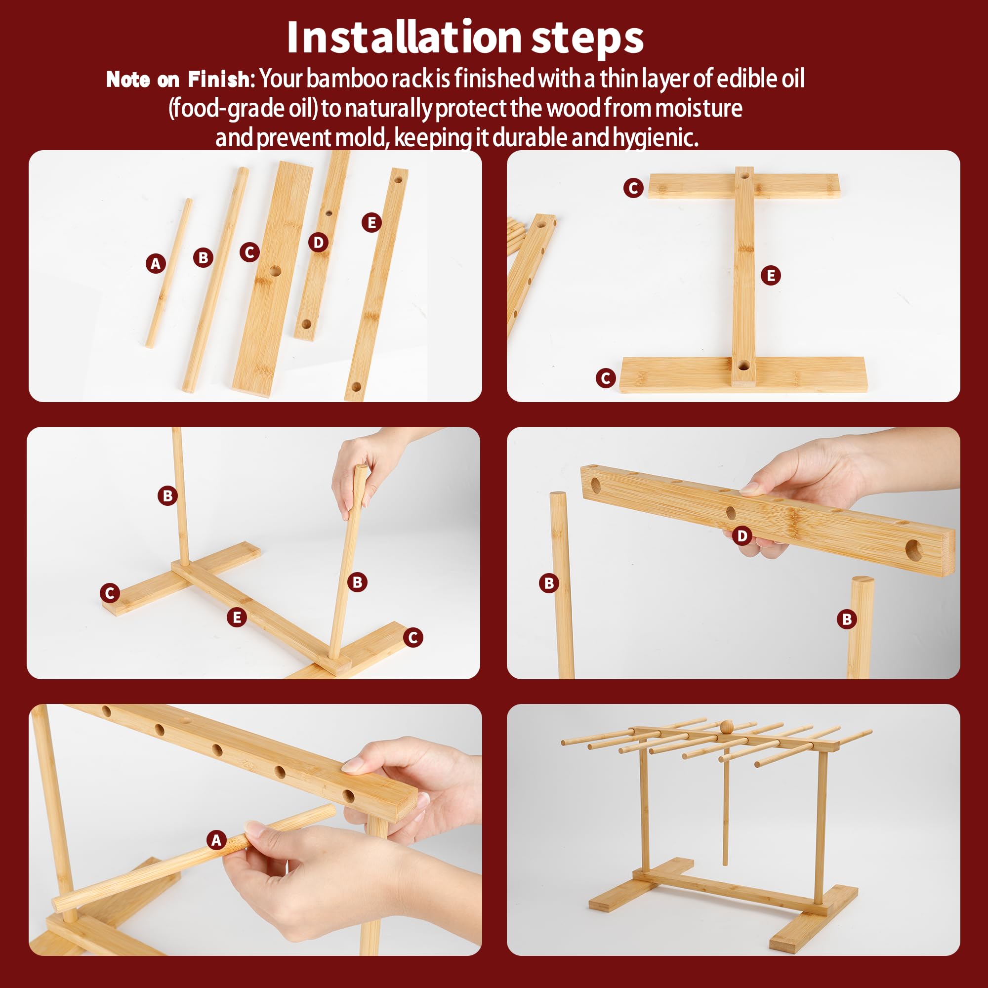 CycForge collapsible stand saves counter space during pasta drying