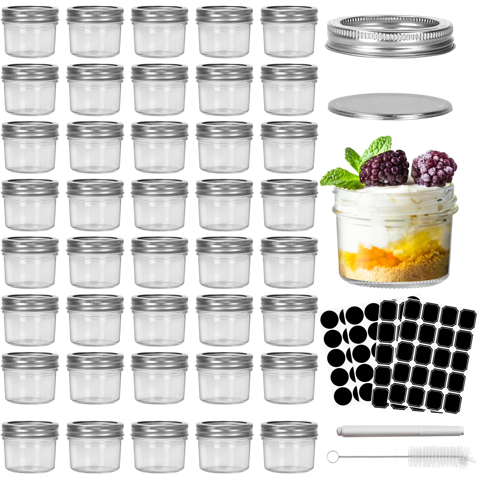 CycleMore 4oz clear mason jar ideal for pantry storage of jams and spices.