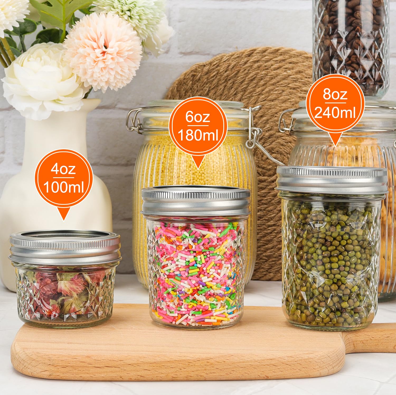 CycleMore candle-making jar 4oz clear glass, easy to fill and reuse.