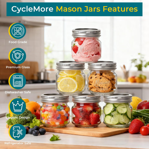 CycleMore clear glass storage jar showcases contents beautifully