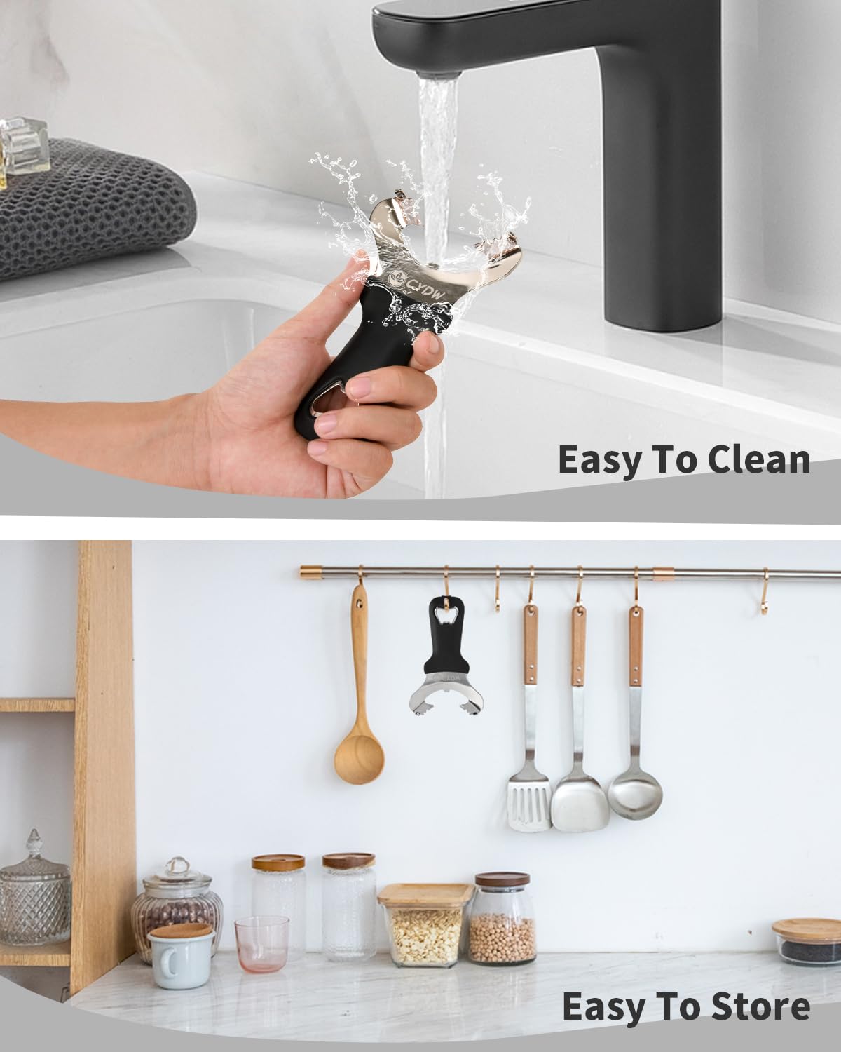 CYDW durable stainless steel opener stands up to busy kitchens.