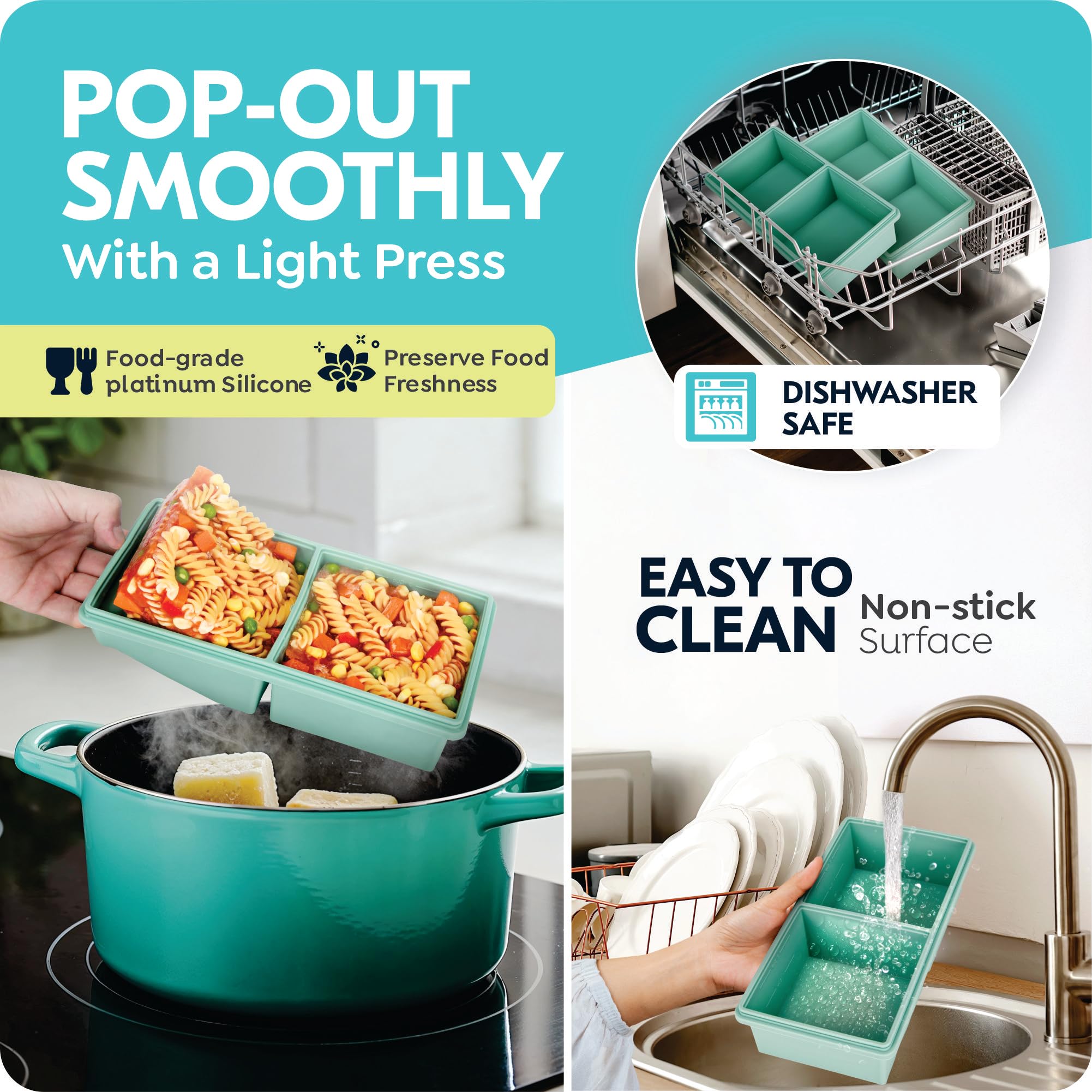 CyhHave 2-cup tray portioning for freezing soups and sauces precisely