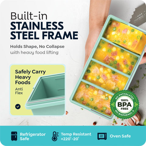 CyhHave silicone trays stackable design saves freezer space for organized meals