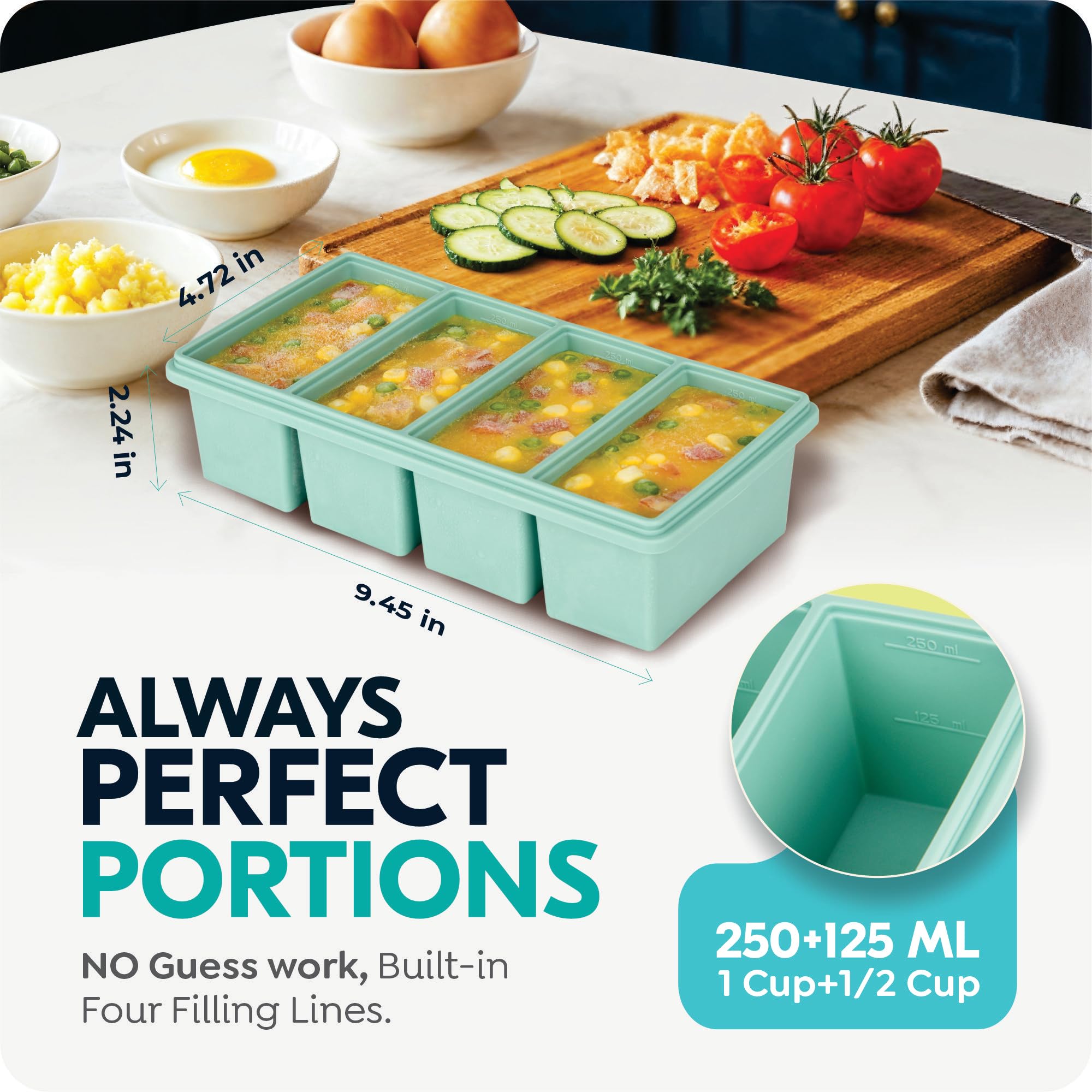 CyhHave trays with clear lids for quick food identification and leak prevention