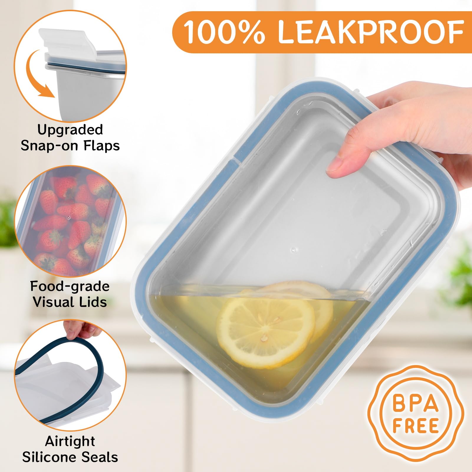 Cykorxicc leakproof airtight lids keep foods fresh and prevent spills during transport.