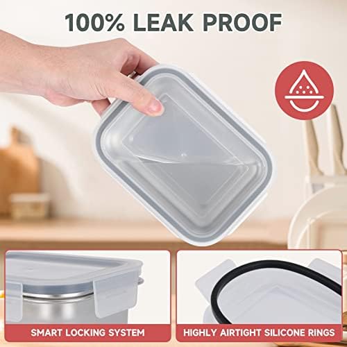 Cykorxicc leakproof lids with silicone seal for spill-free storage.