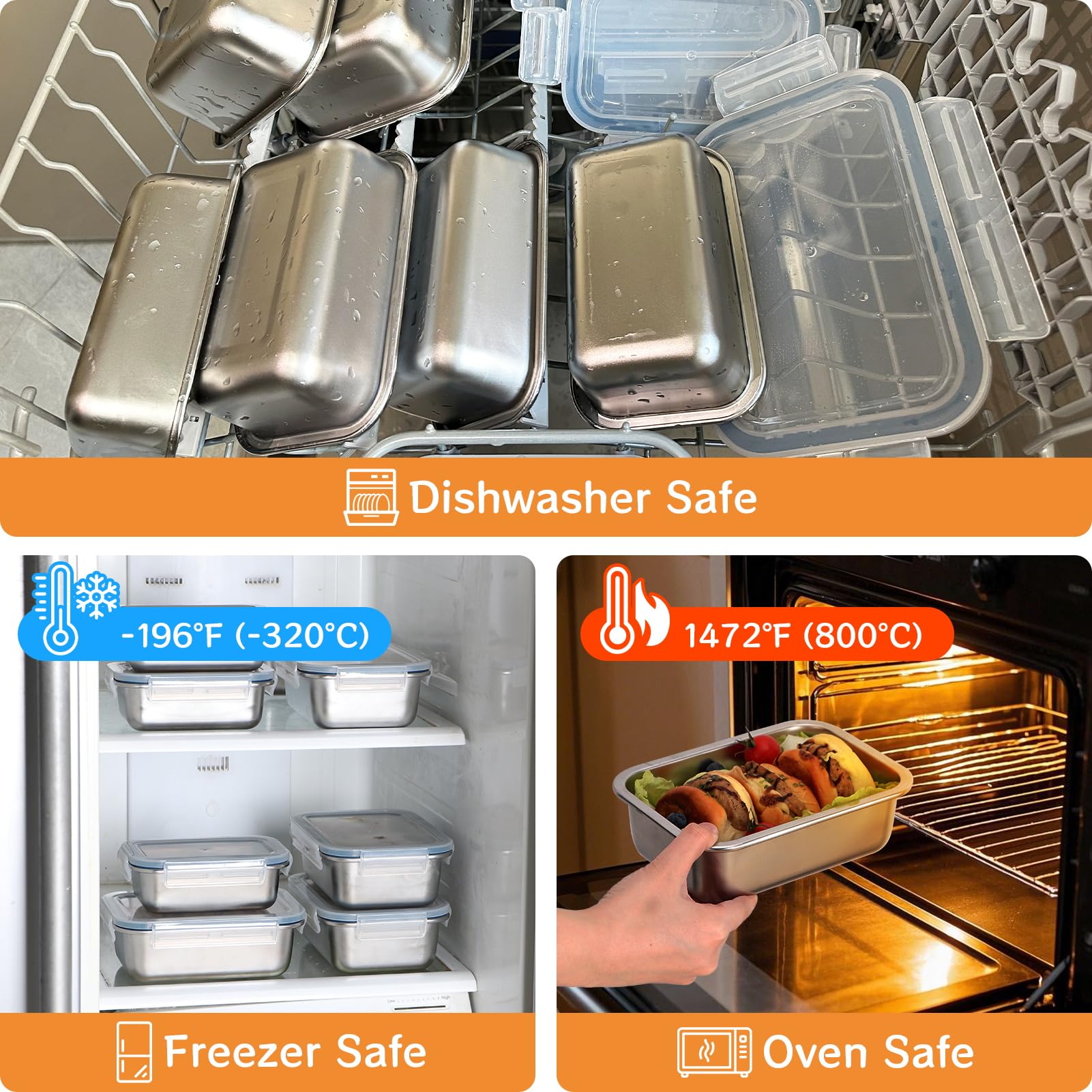 Cykorxicc oven safe containers allow reheating while keeping flavors intact.
